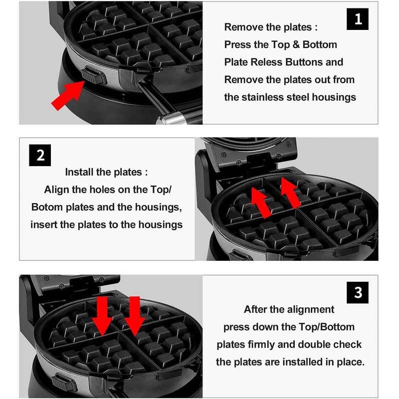 Health and Home 360 Rotating Belgian Multifunction Nonstick Baking Waffle