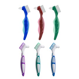 6 Pieces of Denture Cleaning Brush, Dental Care Tools, Double-Sided Denture Brushes, Denture Accessories.