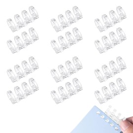 Loose-Leaf Ring, Binder Rings, Transparent White, Set of 12, 4 Holes, 0.6 inch (15 mm), For Binder A4, A5, B5 Compatible, Anti-Slip, Binding, Left & Right Open, Easy to Put In, File Organization