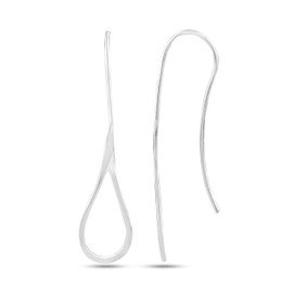 LeCalla 925 Sterling Silver Tear Drop Earrings Jewelry Threader Wire Lightweight Drop Shape Dangle Earring for Women