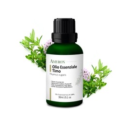 Ätherisches Thymianöl 30 ml AMYRON | Thymus Timolo | Thymus Vulgaris | 100% natürlich und rein | Ideal für Aromatherapie und Ätherische Öldiffusoren | Massagen | Lebensmittelqualität ohne Gentechnik