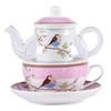 YBK Tech Tea for One Set, Glass Teapot with Porcelain