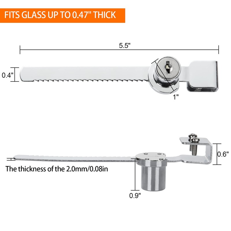 16 Pack Sliding Glass Door Ratchet Lock With Alike Keys,
