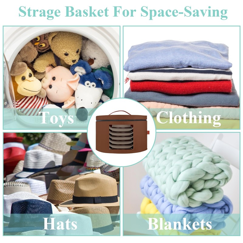 Hat Box,Hat Storage Box,Stackable Round Brim Hats Organizer Bag Container