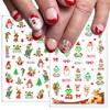 12Sheets Christmas Nail Art Stickers Green Fun Cartoon Santa Claus