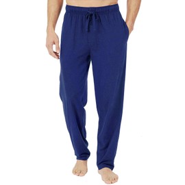 Bintangor Pantalones de pijama para hombre, 100% algodón, cintura elástica, para descansar, largos, Azul / Patchwork, XX-Large