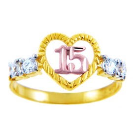 15 Años Ring - Quinceanera Ring with Cubic Zirconia(10k) (13)