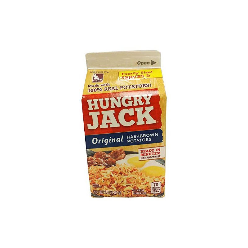 Hungry Jack Original Hash brown Potatoes 3.2 Oz (8 Pack)