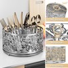 YIUKEA 360° Rotating Utensil Caddy - Silverware Cutlery Caddy Holder