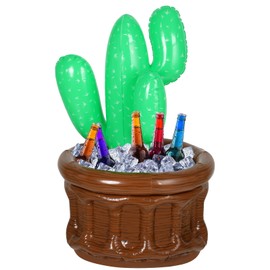 Bencailor Inflatable Cactus Cooler 27.6 x 18" Cactus Ice Bucket Cooler Drink Cooler Summer Pool Fiesta Party Decorations Hawaiian Party Supplies for Outdoor Pool Mexican Party Drink Beverage(1 Piece)