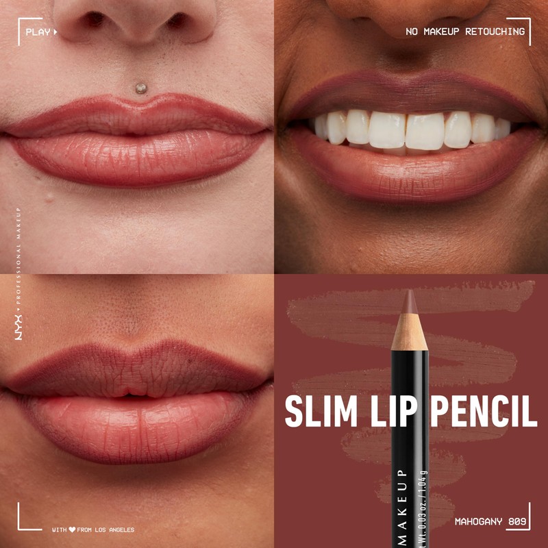 NYX PROFESSIONAL MAKEUP Slim Lip Pencil, Long-Lasting Creamy Lip Liner
