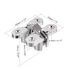 sourcing map 2pcs Invisible Concealed Cross Hinges Wooden Doors, Zinc