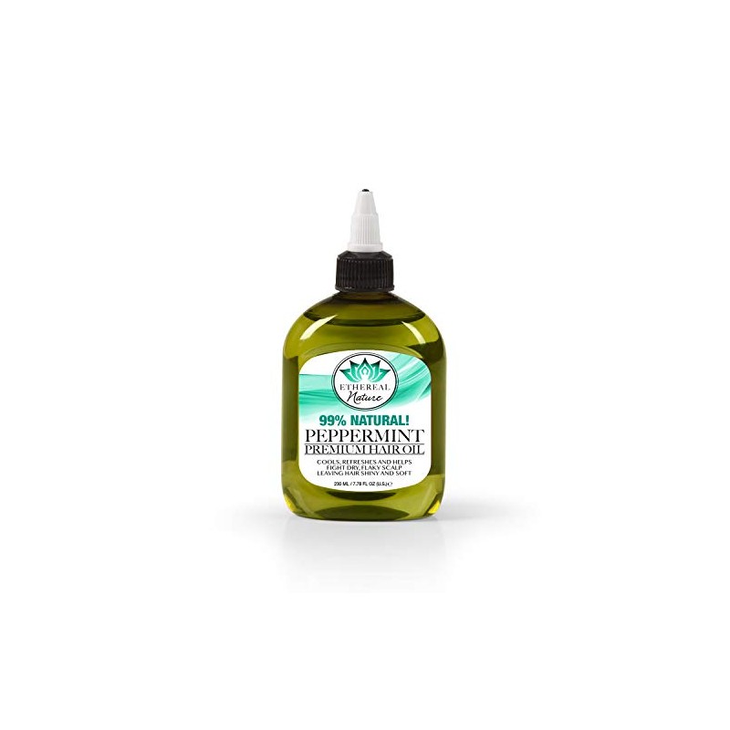 Ethereal Nature 99% Natural Hair Oil Blend with Peppermint, green,