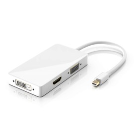 CSL - 4k 3in1 Mini Displayport 1.2 zu HDMI VGA oder DVI Adapter - 3840x2160 UHD 2160p 4k - kompatibel mit PC MAC Apple ASUS Dell Google Lenovo HP Toshiba Video und Audio-Übertragung - Weiss