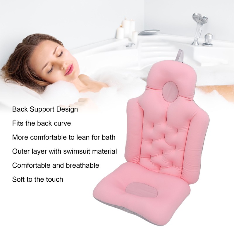 Bathtub Cushion Soft Breathable Folding Headrest Back Support Bath Pillow