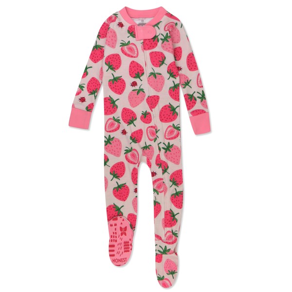HonestBaby Non-Slip Footed Pajamas One-Piece Sleeper Zip-Front Pjs 100% Organic