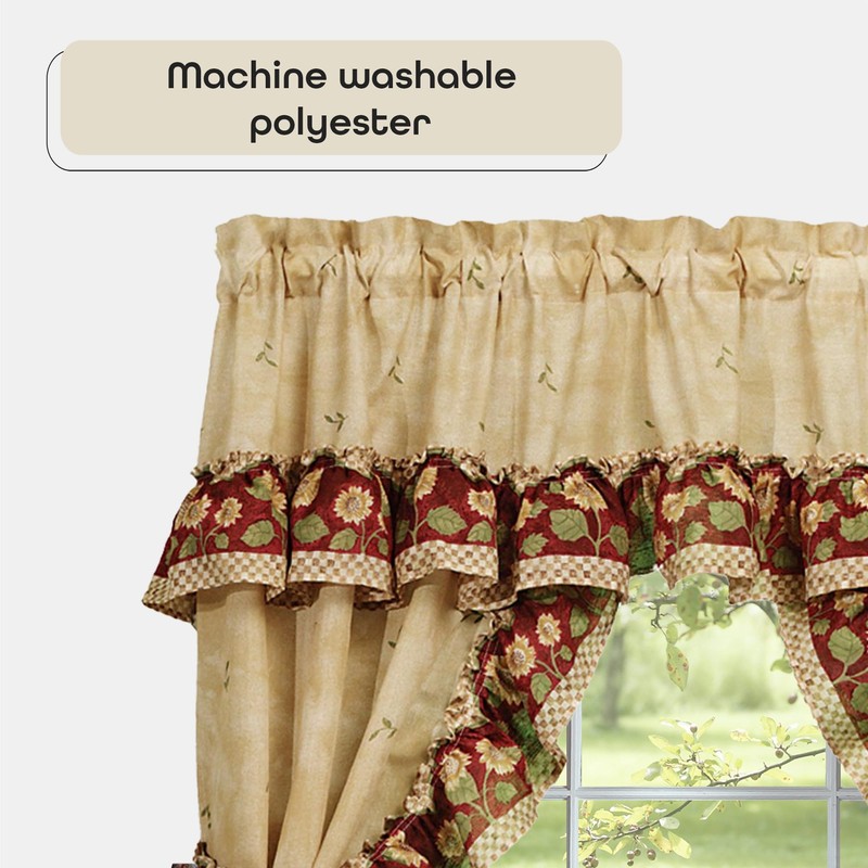 Achim Home Furnishings Sunflower Cottage Set, 36-Inch, Antique