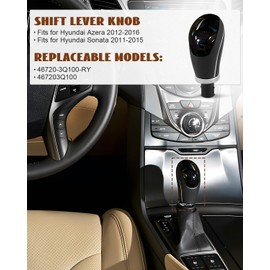 JUQAFY Auto Gear Shift Lever Knob Fits for Azera 2012 2013 2014 2015 2016, Fits for Hyundai Sonata 2011 2012 2013 2014 2015, Rotary Gear Shift Knob Replace 46720-3Q100-RY