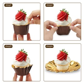 Aluminum Cupcake Liner, Eusoar 3.5 Ounce 100Pcs Disposable Aluminum Foil Baking Cups, Ramekin Muffin Liners Cup, Pudding Liners Holders, Aluminum Cupcake Tip Pan Ramekin Holders