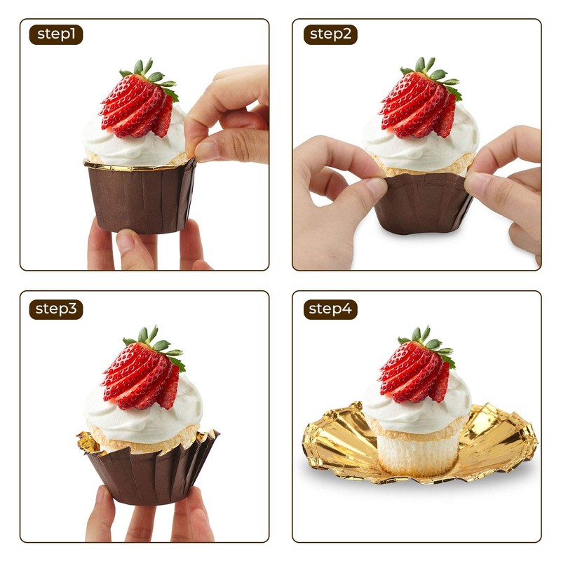 Aluminum Cupcake Liner, Eusoar 3.5 Ounce 100Pcs Disposable Aluminum Foil