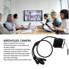 Zopsc Low Light Birdhouse Camera - High Resolution CMOS Outdoor Indoor Camera Module with Night Vision, H.265 Compression & 128GB Support (2MP)
