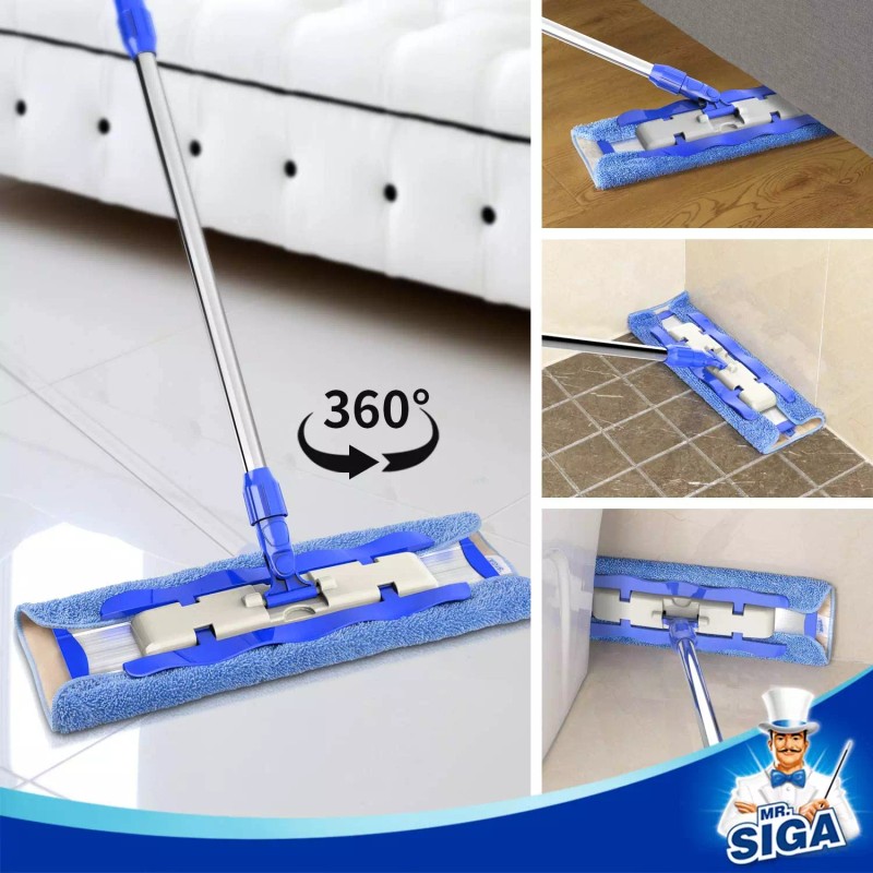 MR.SIGA Professional Microfiber Mop for Hardwood, Laminate, Tile Floor Cleaning,
