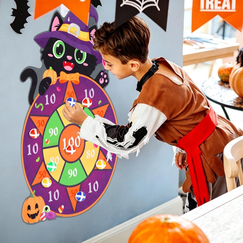 VEYLIN Kids Dart Board Set with 12 Sticky Balls