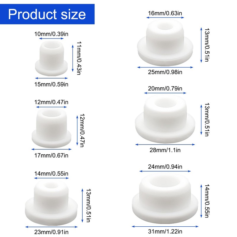 24 PCS Bathtub Jet Covers, 6 Sizes Silicone Hole Plug,