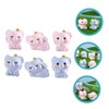 Generic 3sets Miniature Elephant Figurines Adorable Resin Animal Models for