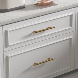 Goldenwarm LS201GD128 Kitchen Handles, Furniture Handles, Stainless Steel, 10 x 128 mm
