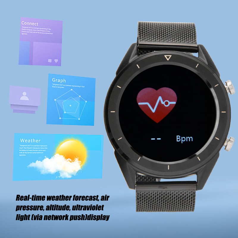 1.54-inch Full screen Waterproof Bluetooth Smart Sports Touch Smartwatch(Black Steel