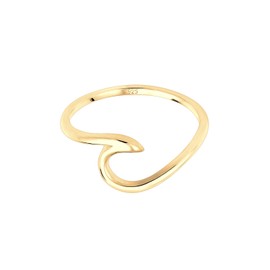 Elli Ladies’ Ring with Waves - Trend Symbol - Beach Maritime Design in 925 Sterling Silver, Gold
