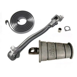 AAOK Harley 1954-up Big Twin KICK START ARM & PEDAL Kit w/ NOS HD Logo Pedal