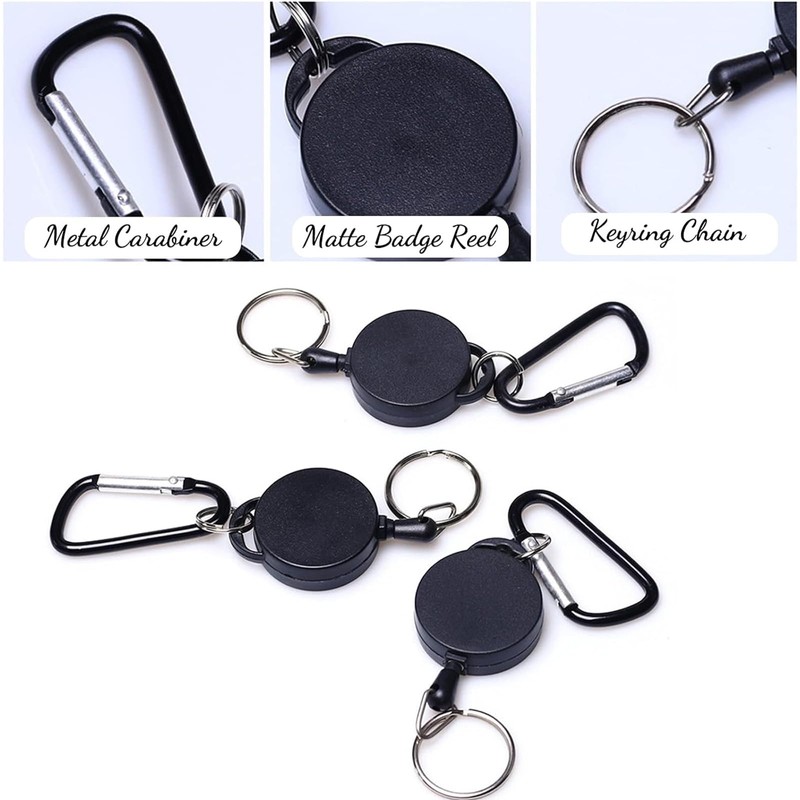 JYTDBCS Retractable Badge Reels, Retractable Keyring Extendable Key Chain Heavy