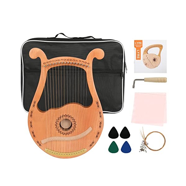 HOMIER Lyre Harp 16 Strings Mahogany Wood Lyre Harp with