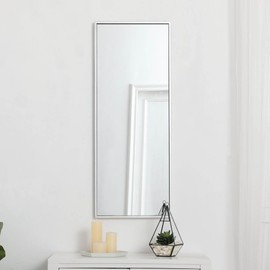 Elegant Decor Monet Home Office Decorative Rectangle Framed Wall Mirror, 14" L x 36" H - Silver