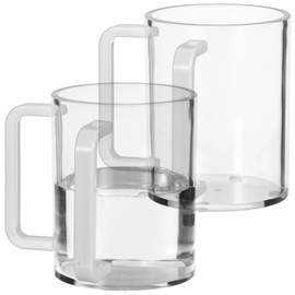 yeesport 2 PCS Judaica Hand Washing Cup with Dual Handles, Clear Acrylic Netilat Yadayim Cup with Non Slip Pads for Jewish Ritual, Sabbath, Morning Cleansing, Holiday Prayer, Festival Table