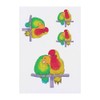 4 x 'Couple Parrots' Temporary Tattoos - Water Resistant, Skin-Safe,