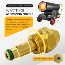 Gxcdizx 1.1mm Waste Oil Burner Nozzle 30609-11 for Air Siphon Nozzle Assembly Delavision