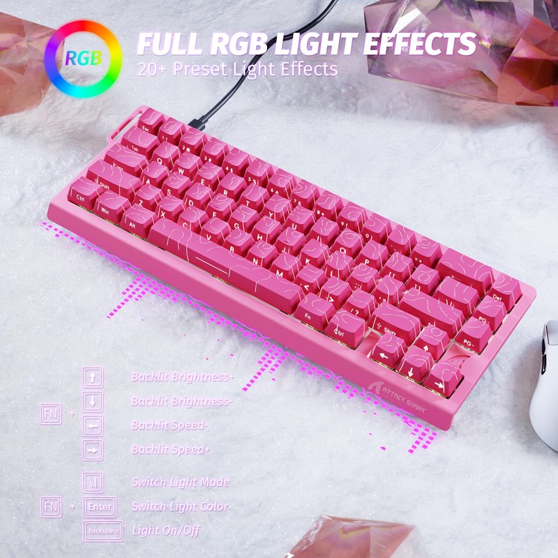 ATTACK SHARK X68 HE 8000Hz Rapid Trigger Keyboard, 0.01mm RT