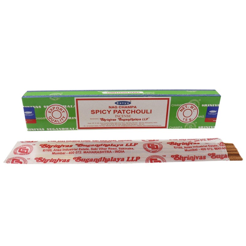 Satya Spicy Patchouli Incense Sticks 12 Packs of 15 g