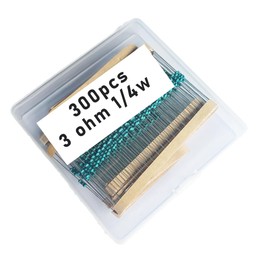 Jiefafa 3 1/4W, 3R1/4W, 3 ohm, 3 R 1/4W, 3Ωresistor, 3 ohm resistor, 3 ohm Metal resistor, 3 R Metal Film resistors 1/4w(0.25w) 1% tolerance 0.01 MF Metal Film Fixed Resistor 300 pcs
