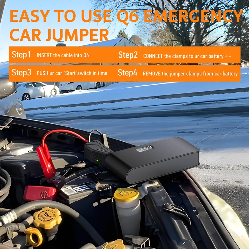 BOOKOO Car Battery Jump Starter 4000A,16000mAh Portable Battery Jumper Cables