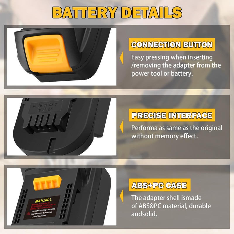 YNDZ Adapter Only Fits for DeWalt 20V MAX XR Cordless