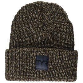 TYR Standard Unisex Cuffed Ribbed Beanie, Brown, One Size