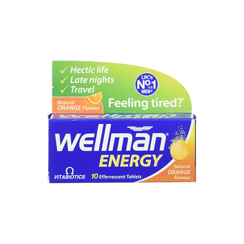 Wellman Energy Orange - 10 Dissolving, Multivitamins Effervescent Tablets for