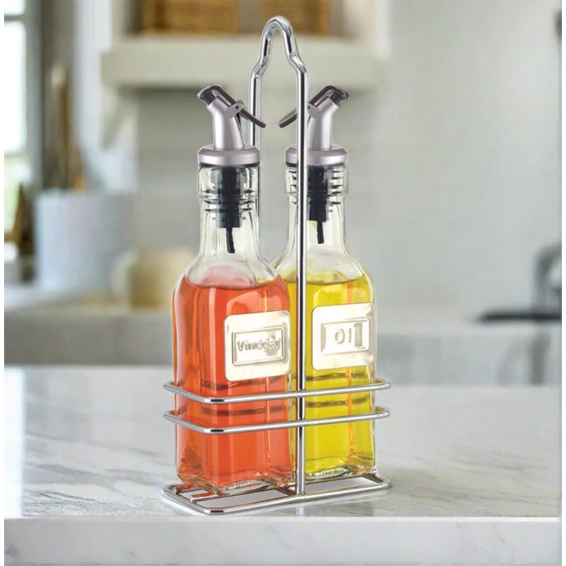 CUISINOX Cruet Oil and Vinegar Bottles Set with Dripless Spouts