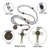 KOMI White Skull Beads Paracord Rosary with St Benedict Medal