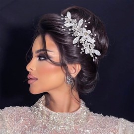 YouLaPan Bridal Hair Comb Wedding Headband Silver Jewellery Hair Clip Rhinestone (HP520) (Silver)