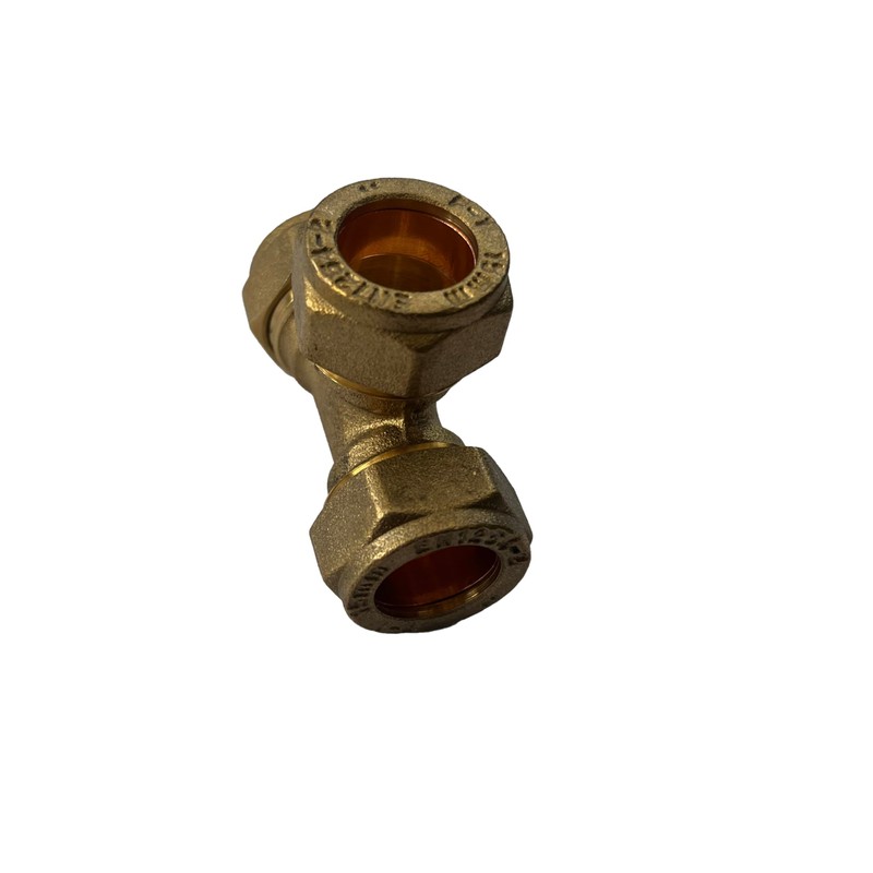 WRAS 15mm Compression Tee - Durable Brass Compression Tee Pipe